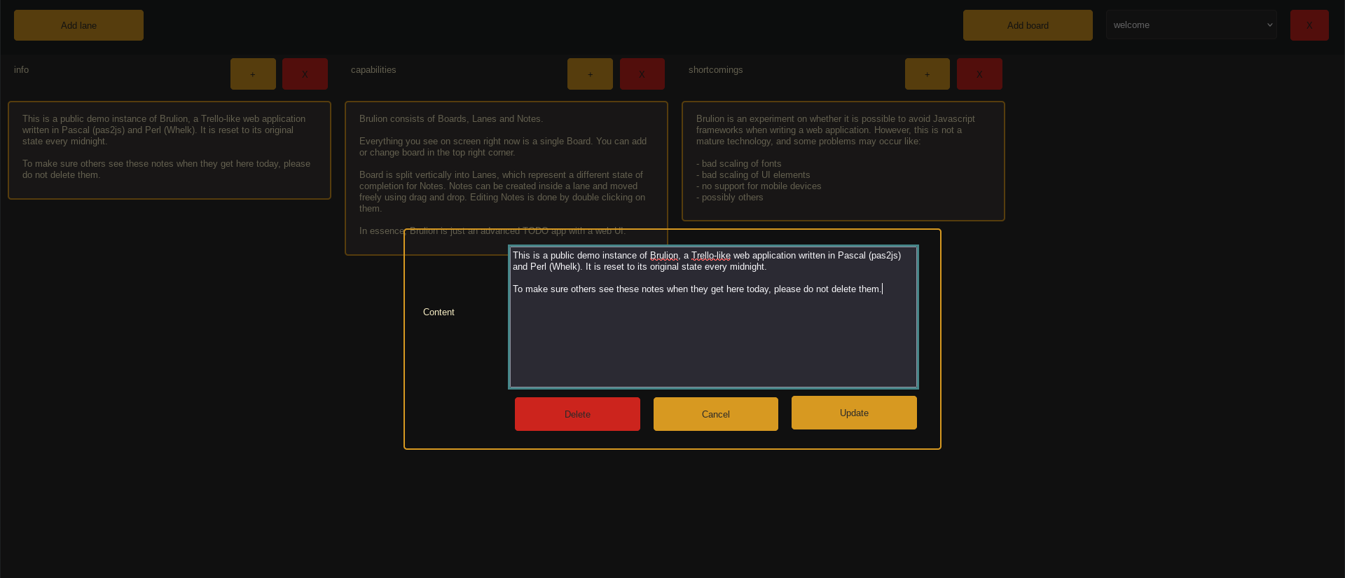 Resulting application in the browser